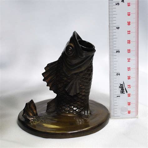 Cast metal Fish Pen holder from artfultoysandantiques on Ruby Lane