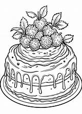 Premium Photo  Cake Coloring Page Birthday Wedding sketch template