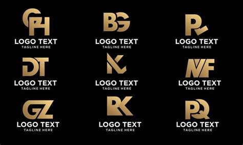 Premium Vector | Set of various initial logo font premium vector