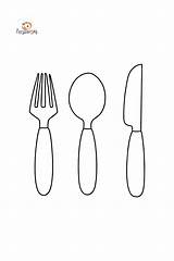 Forks Spoons Coloring Pages sketch template