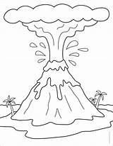 Volcano Coloring Page sketch template