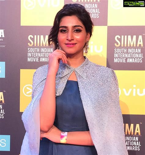 Varshini Sounderajan Instagram - SIIMA-Day 1 Wearing Organza gown with embroidered cape Costume ...