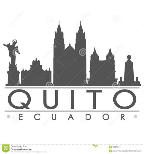 Plantilla Editable De La Silueta De Art Design Skyline Flat City Del Vector Del Icono De Quito ...