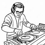 Dj Mixing Music Coloring Page 44403 35097 sketch template
