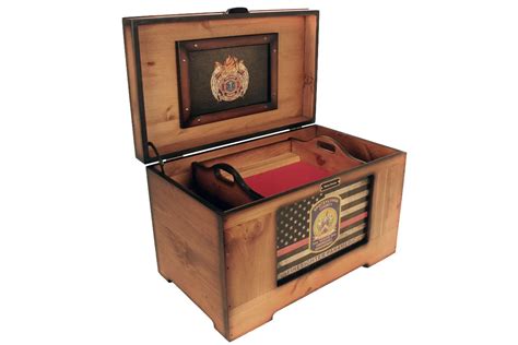 Custom Firefighter Retirement Trunk - Relic Wood