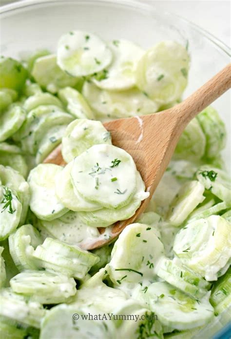 Easy Creamy Cucumber Salad - Yummy Recipes