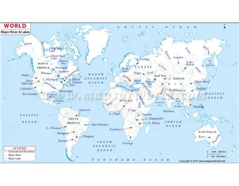 Buy World River Map | Major Rivers of the World