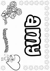 Amy Coloring Pages Name sketch template