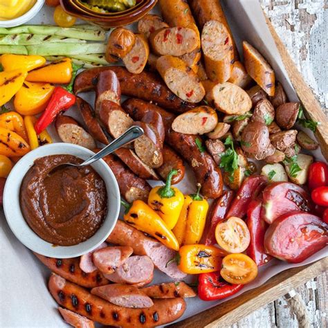 Grilled Sausage & Veggie Platter | Grilled sausage, Veggie platters, Sausage platter