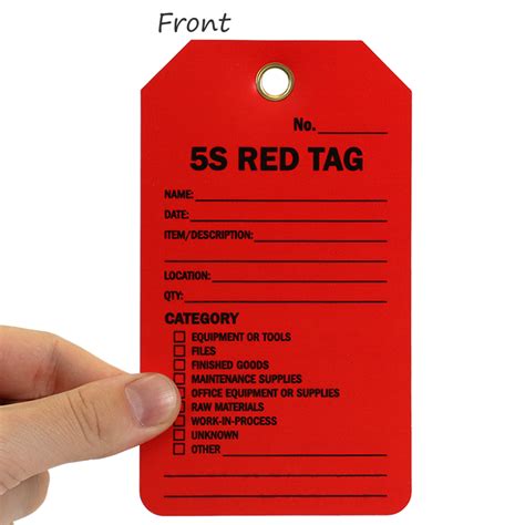 5S Red Tag Production Control Tag - Safety Tags, SKU: TG-0760