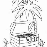 Digging Treasure Chest In Caribbean Island Coloring Page  Kids Play Color sketch template