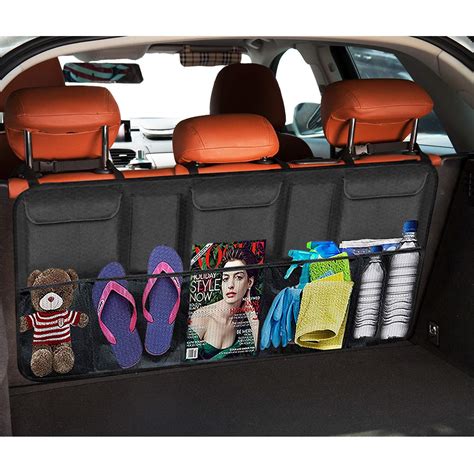 SUV Car Backseat Trunk Organizer Van Organizers Back Seat Mesh Pockets 42 x 22-inch Auto Back ...