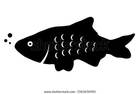 Black Silhouette Fish On White Background Stock Vector (Royalty Free) 1963636981 | Shutterstock