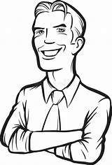 Whiteboard Drawing  Smiling Businessman Mascot Stock Vector sketch template