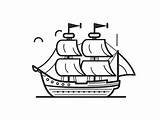 Nautical Ship Coloring  Page sketch template