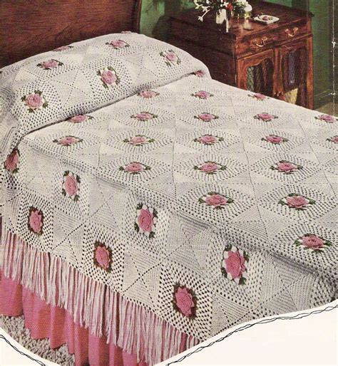 1954 Rose Bedspread Vintage Crochet Pattern 386 - Etsy