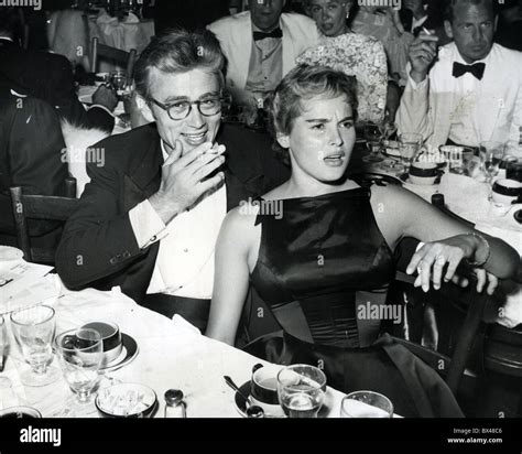 JAMES DEAN with Ursula Andress at a Hollywood lunch about 1955 Stock Photo - Alamy