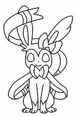 Sylveon Pokemon Coloring Sheet Pages Sketch Page sketch template