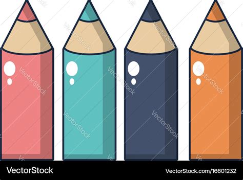 Colored pencils icon cartoon style Royalty Free Vector Image