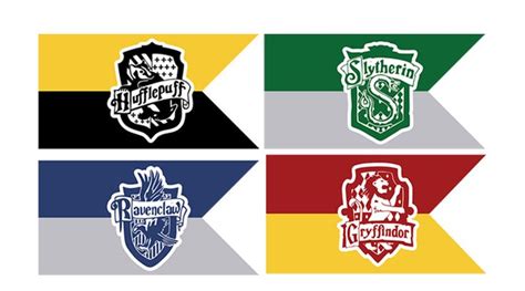 Free Printable Hogwarts' House Flags - Harry Potter Party | Harry ...