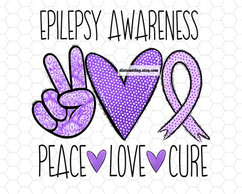 EPILEPSY Awareness Purple Ribbon November Month Sublimation Designs August Cure Sublimation ...