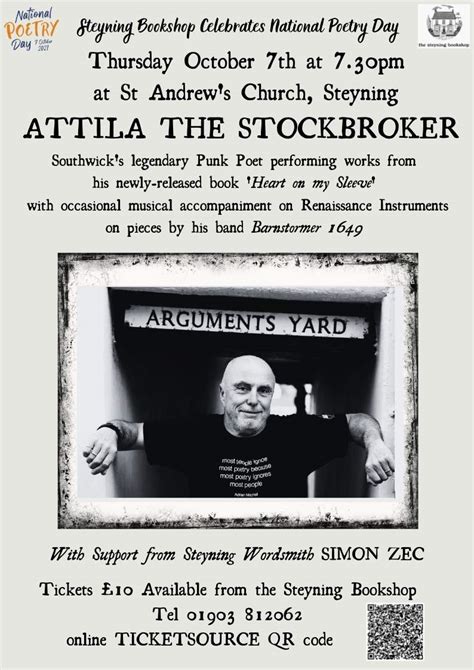 Attila the Stockbroker on National Poetry Day - Steyning Bookshop