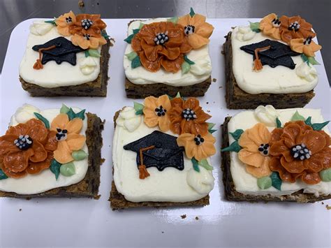 floral graduation cookie cake squares - Hayley Cakes and Cookies Hayley Cakes and Cookies