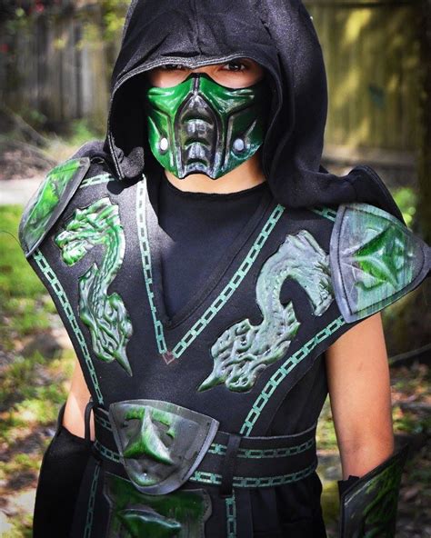 Reptile Mortal Kombat costume & hand painted mask kid boy cosplay ...