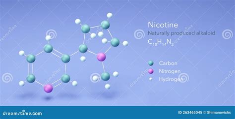 Nicotine, Molecular Structures, Naturally Alkaloid, 3d Model, Structural Chemical Formula And ...