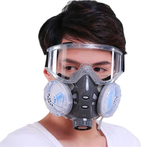 Half Face Respirator Dust Mask With Safety Goggles For Builder ...