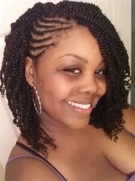 Cornrows with twists | Kinky twist styles, Natural hair twists, Twist ...