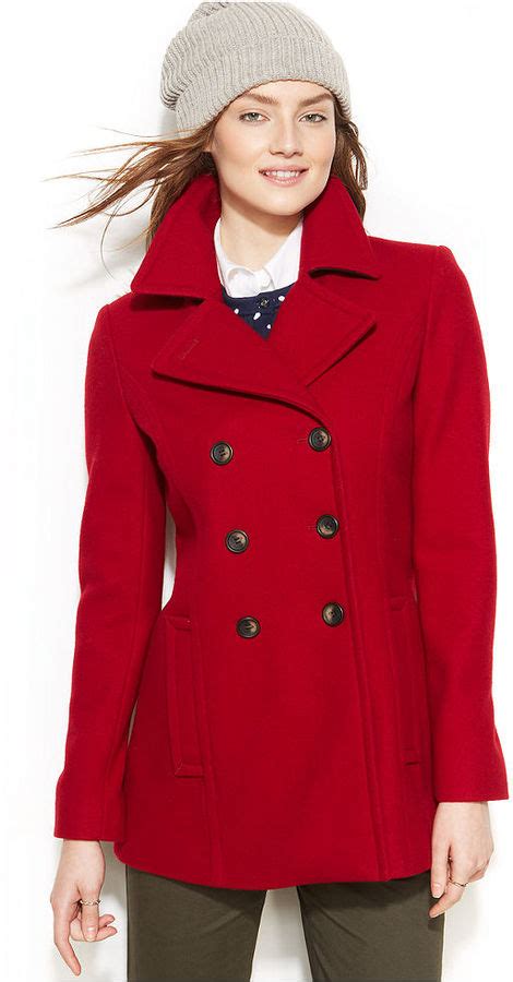 Cheap Red Pea Coat | Han Coats