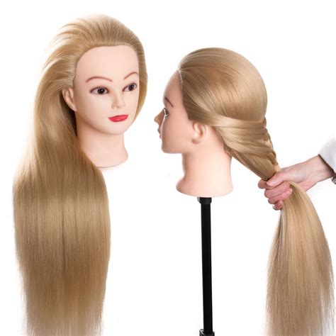 2021 Head Dolls For Hairdressers 70 Cm Hair Synthetic Mannequin Head Hairstyles Female Mannequin ...