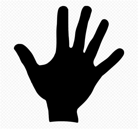 HD Black Silhouette Right Hand Print PNG | Citypng