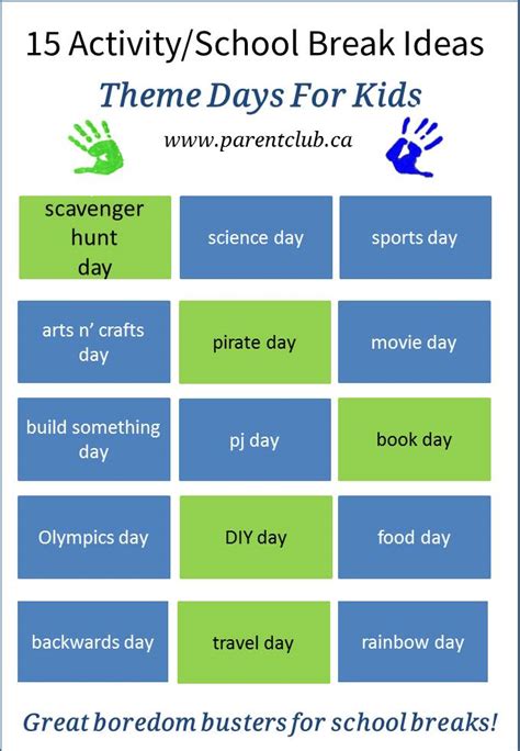 15 Activity and School Break Theme Day Ideas for Kids