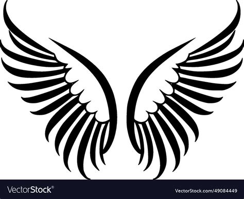 Angel wings - black and white isolated icon Vector Image