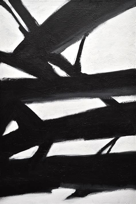 Large Wall Art Black and White Painting Modern Vertical | Etsy
