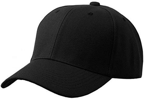 Baseball Plain Cap, Black, One Size Fits All | Visor hats, Plain baseball caps, Plain caps