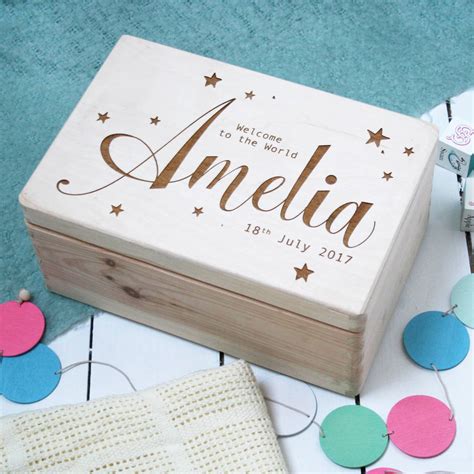 Personalised Wooden New Baby Keepsake Box By Made At The Mill