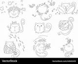 Cat coloring Royalty Free Vector Image  VectorStock sketch template