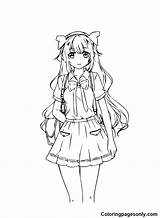 Anime Girl Coloring Pages Printable For Free Download sketch template