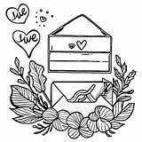Love Letter Coloring Page · Creative Fabrica sketch template