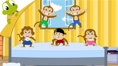 Five little monkeys nursery rhyme - YouTube