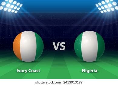 Ivory Coast Versus Nigeria Football Vector Illustration: Over 8 Royalty ...