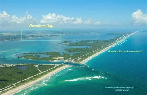 Barefoot Bay in relation to the ocean! | Bay, Aerial photograph, Barefoot