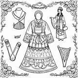 Traditional Clothing From Around The World Coloring Page 30675 24250 sketch template