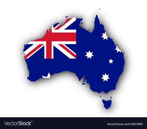 Map and flag australia Royalty Free Vector Image