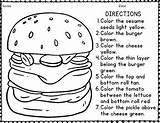 Cheeseburger Themed  Following Directions Coloring Page By HenRyCreated sketch template