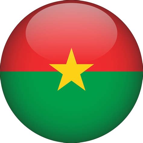 Premium Vector | Burkina faso 3d rounded flag button