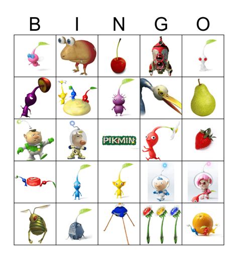 Pikmin Bingo Card